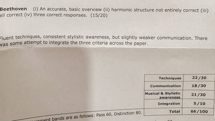 Student's achievement: AmusTCL theory exam